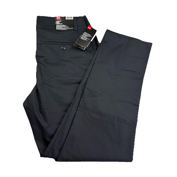 New UNDER ARMOUR‎ GOLF STRAIGHT PANTS 32x30 Black - Picture 1 of 8